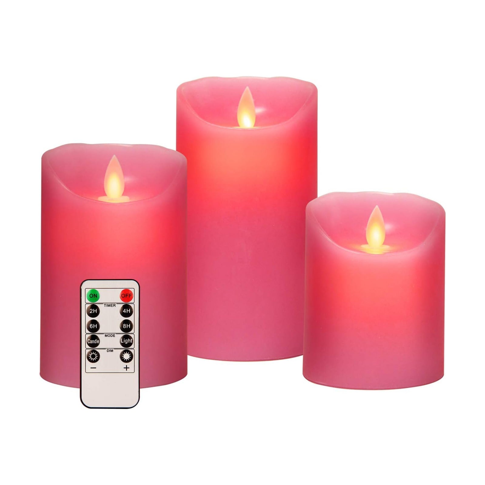 AKU TONPA 3" x 4" 5" 6" Set of 3 Flickering Flameless Candles Battery Operated Pillar Real Wax Electric LED Candle Set