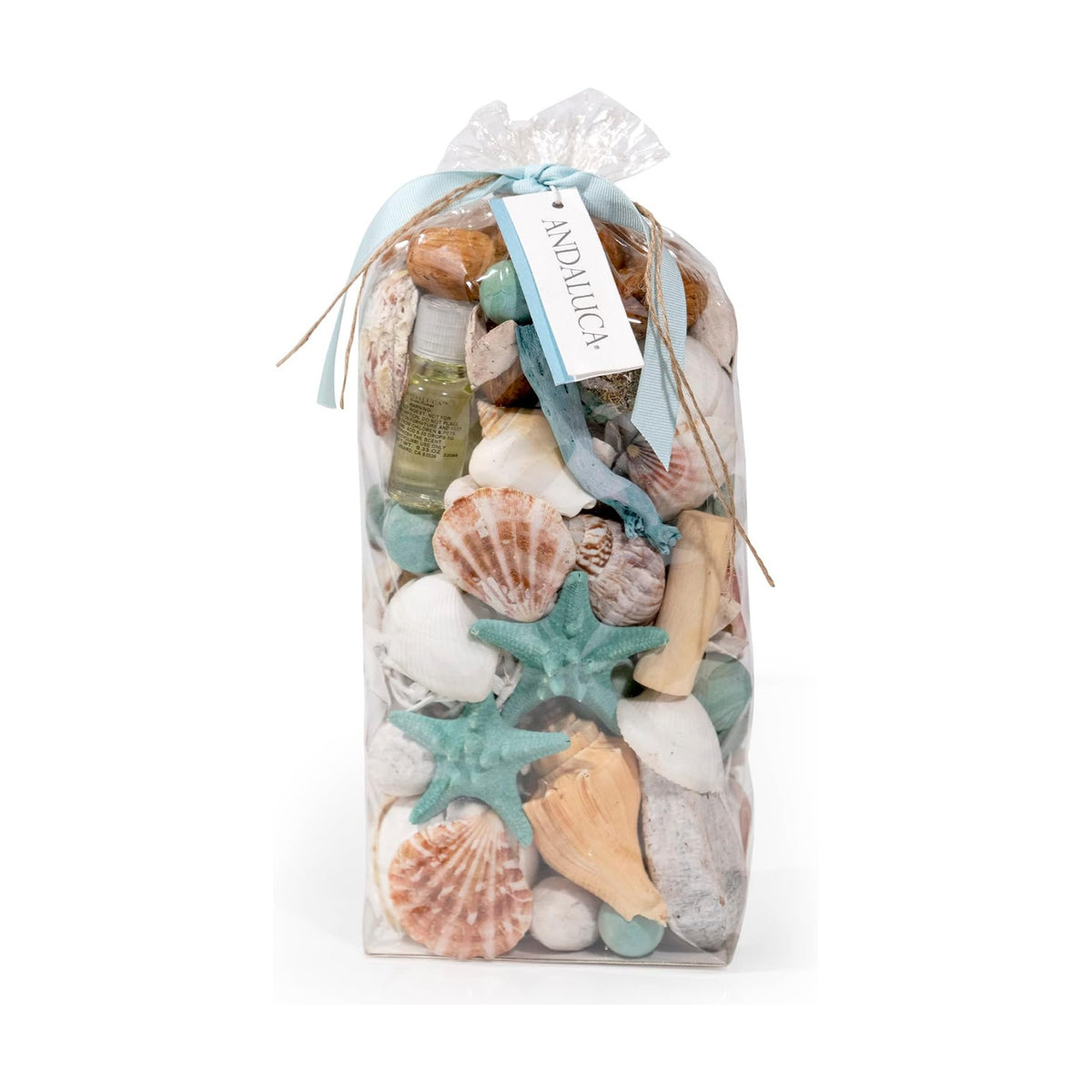 ANDALUCA Ocean Plumes Scented Seashell Potpourri Large 20 oz Bag with Fragrance Vial Coastal Decor