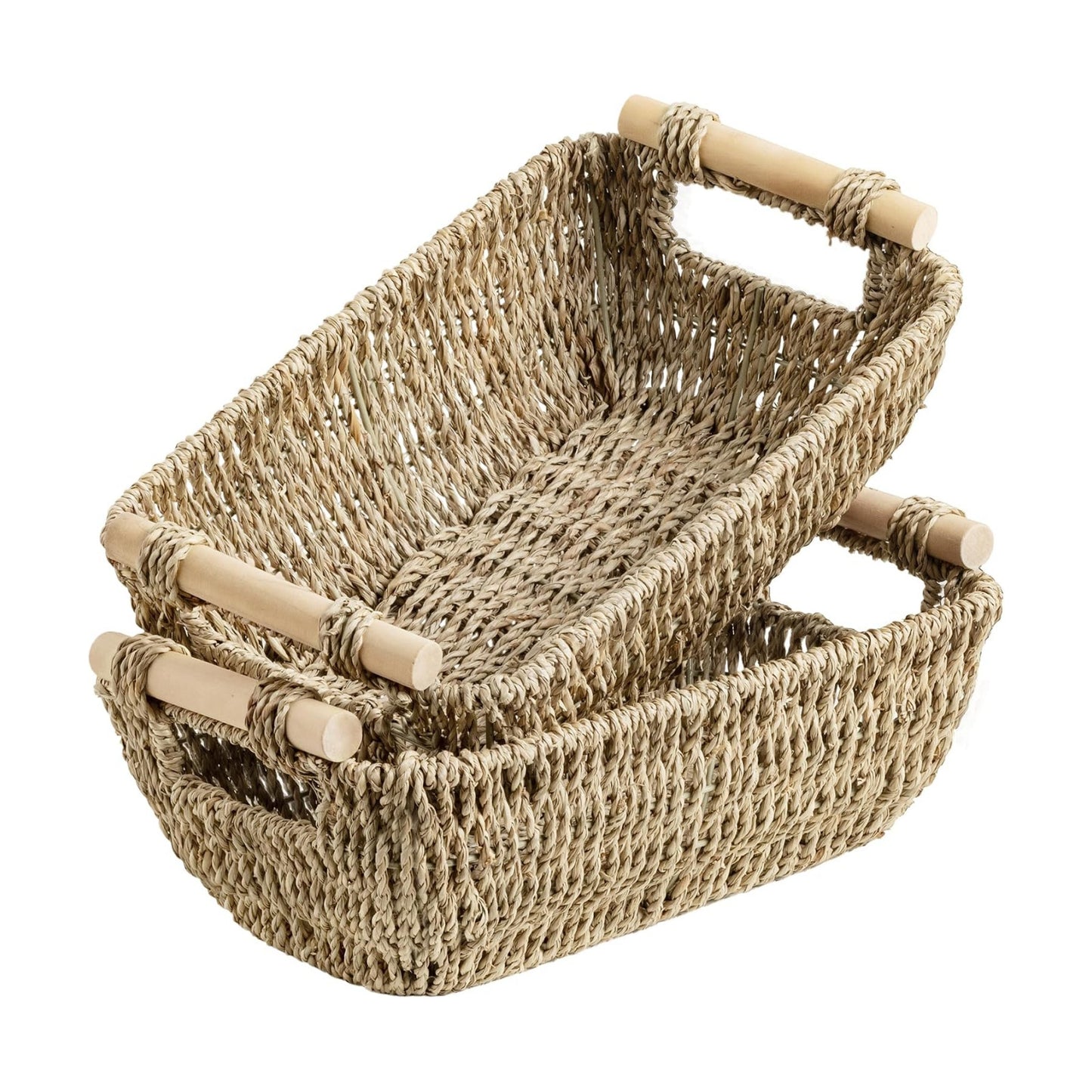 Seagrass Woven Basket / Natural / Small / Set of 2