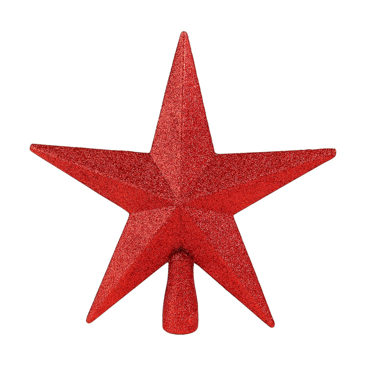 Glitter Star Christmas Tree Topper - 8" Red Xmas Holiday Decor Ornament