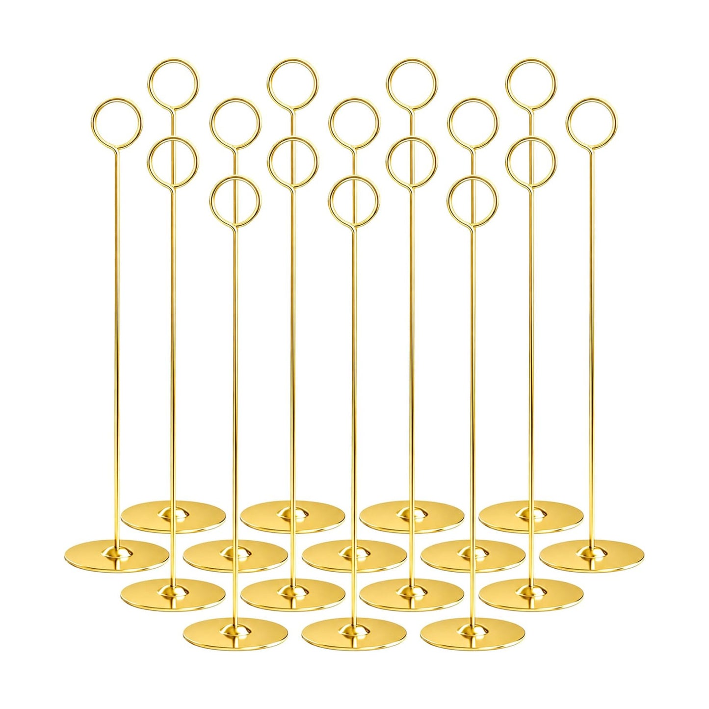 Urban Deco 16PK Gold Table Number Holders Place Card Holders 12 Inch Table Card Holders Steel Card Holders for Photos