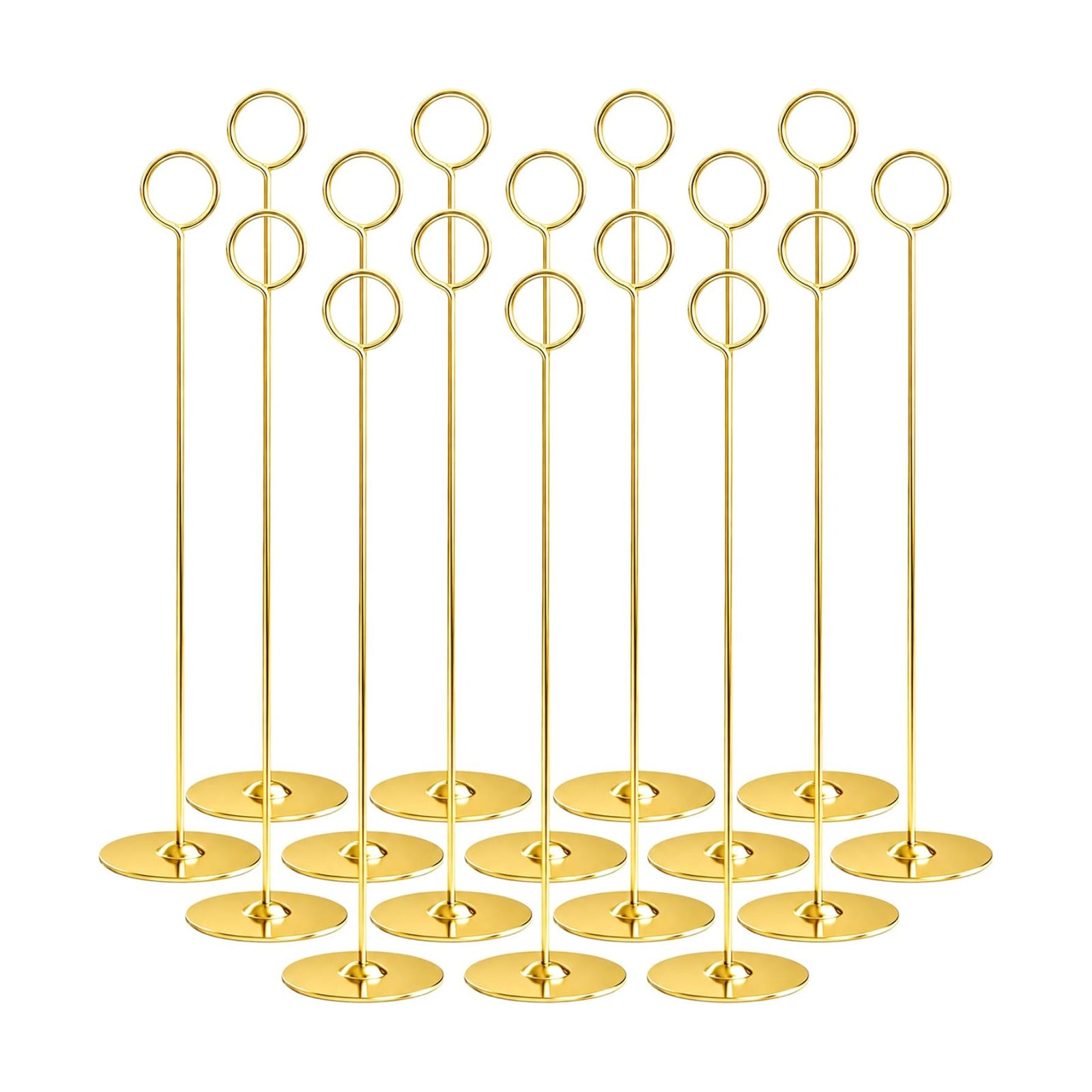 Urban Deco 16PK Gold Table Number Holders Place Card Holders 12 Inch Table Card Holders Steel Card Holders for Photos