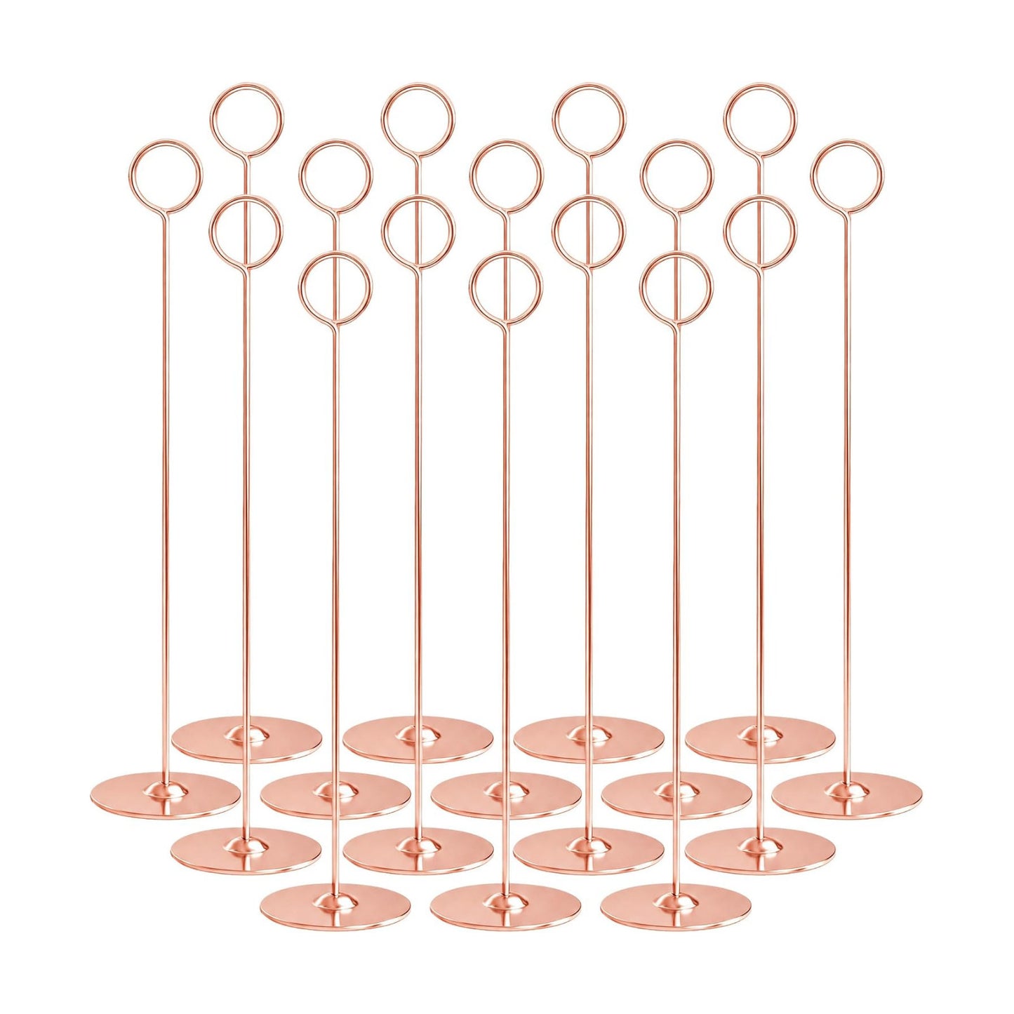 Urban Deco 12 Inch Rosegold Steel Place Card Holder,16 Pack Table Number Holder