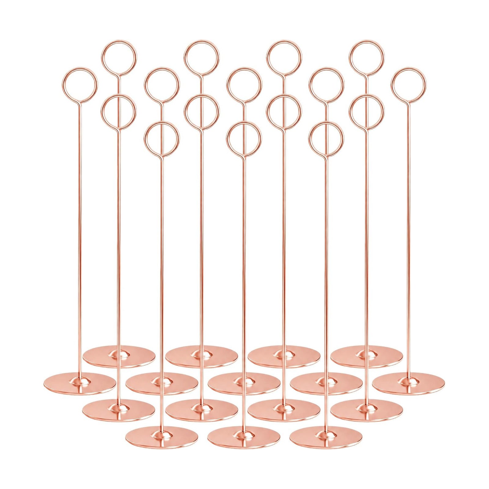 Urban Deco 12 Inch Rosegold Steel Place Card Holder,16 Pack Table Number Holder