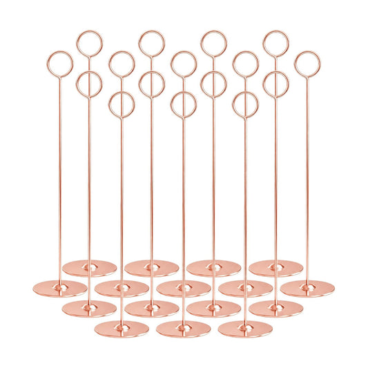 Urban Deco 12 Inch Rosegold Steel Place Card Holder,16 Pack Table Number Holder