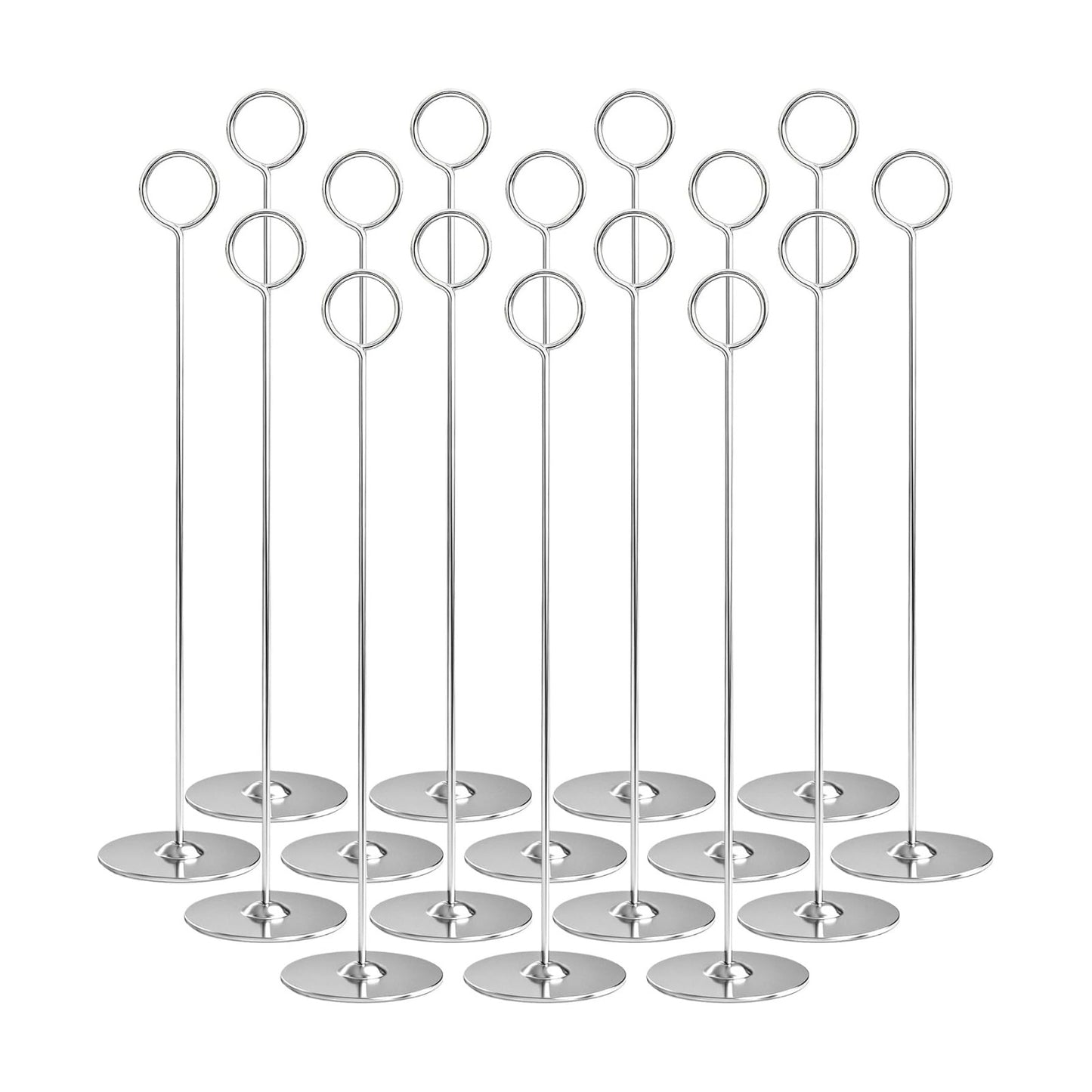 Urban Deco 12 Inch Silver Steel Place Card Holder,16 Pack Table Number Holder
