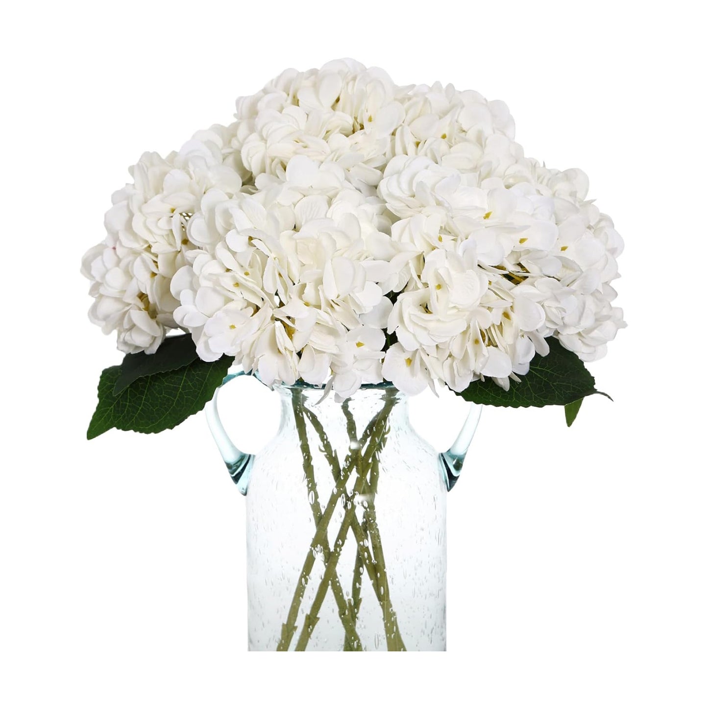 Hydrangea Artificial Flowers Silk Fake Hydrangeas Faux Hydrangea Flowers / White / Set of 6