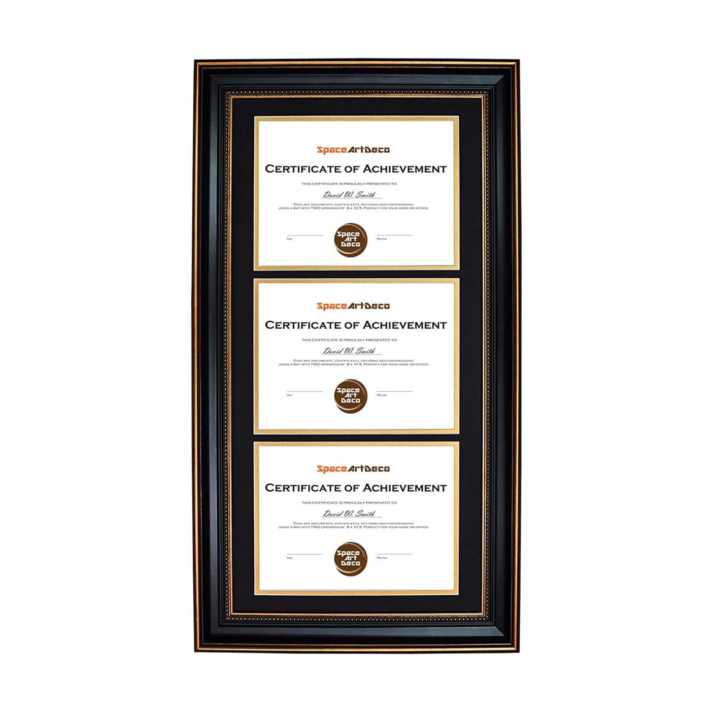 14x29 Triple Diploma Frame Holds Three 8.5x11,3-Certificate/Degree Frame | Comes with Real Glass,Build-in Hangers,Black