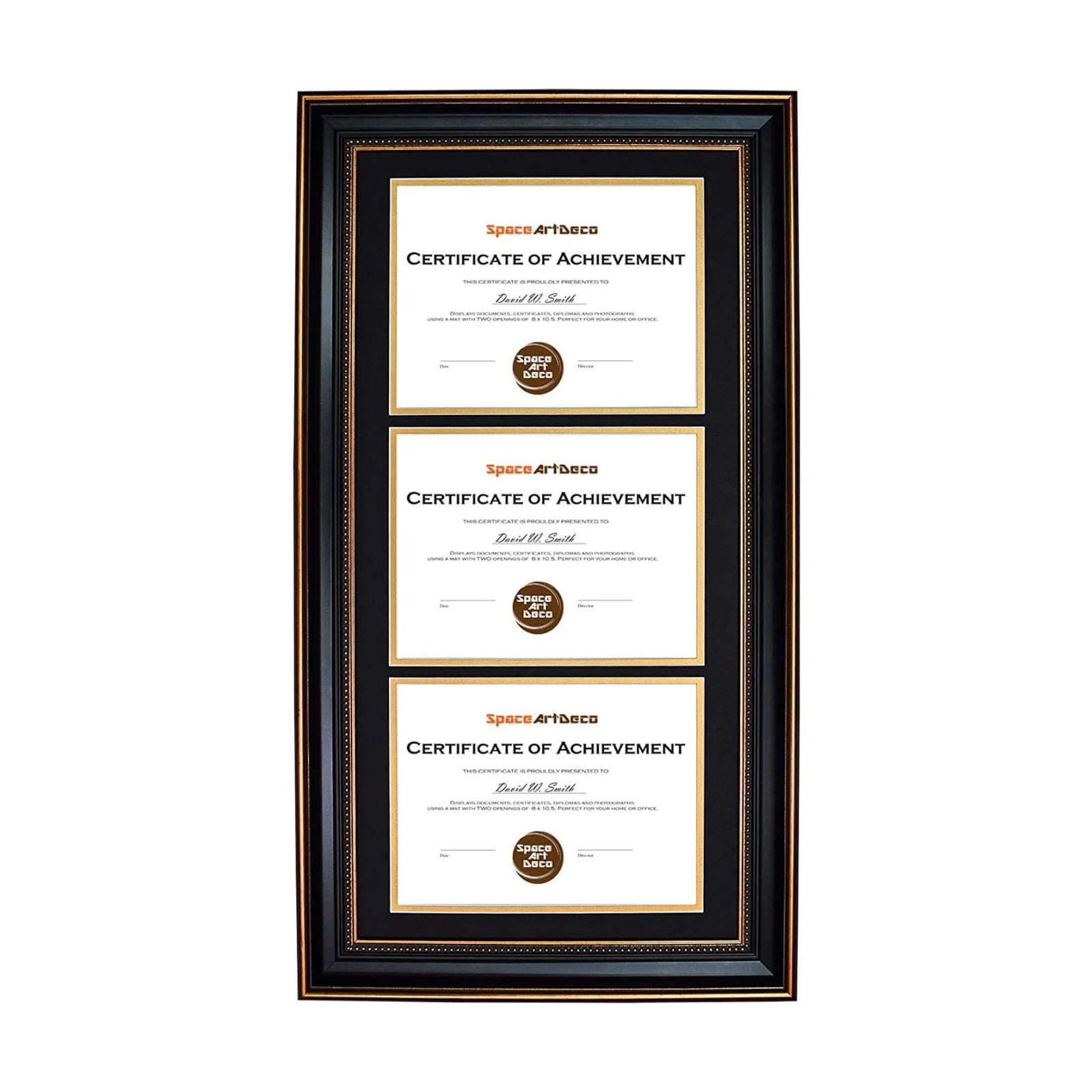 14x29 Triple Diploma Frame Holds Three 8.5x11,3-Certificate/Degree Frame | Comes with Real Glass,Build-in Hangers,Black