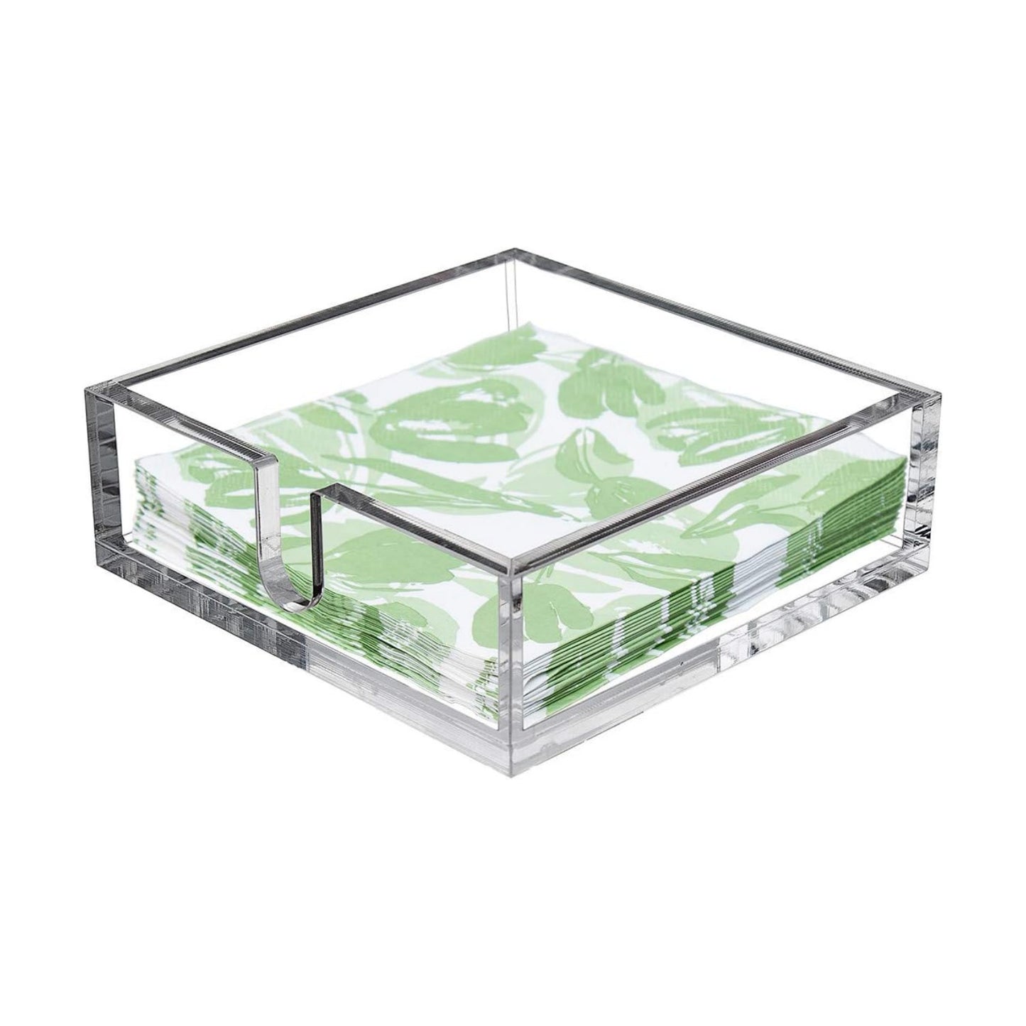 Acrylic Lunch Napkin Holder / 7.1 x 7.1 x 2.6 / Inch Lunch Napkin Holder / Clear