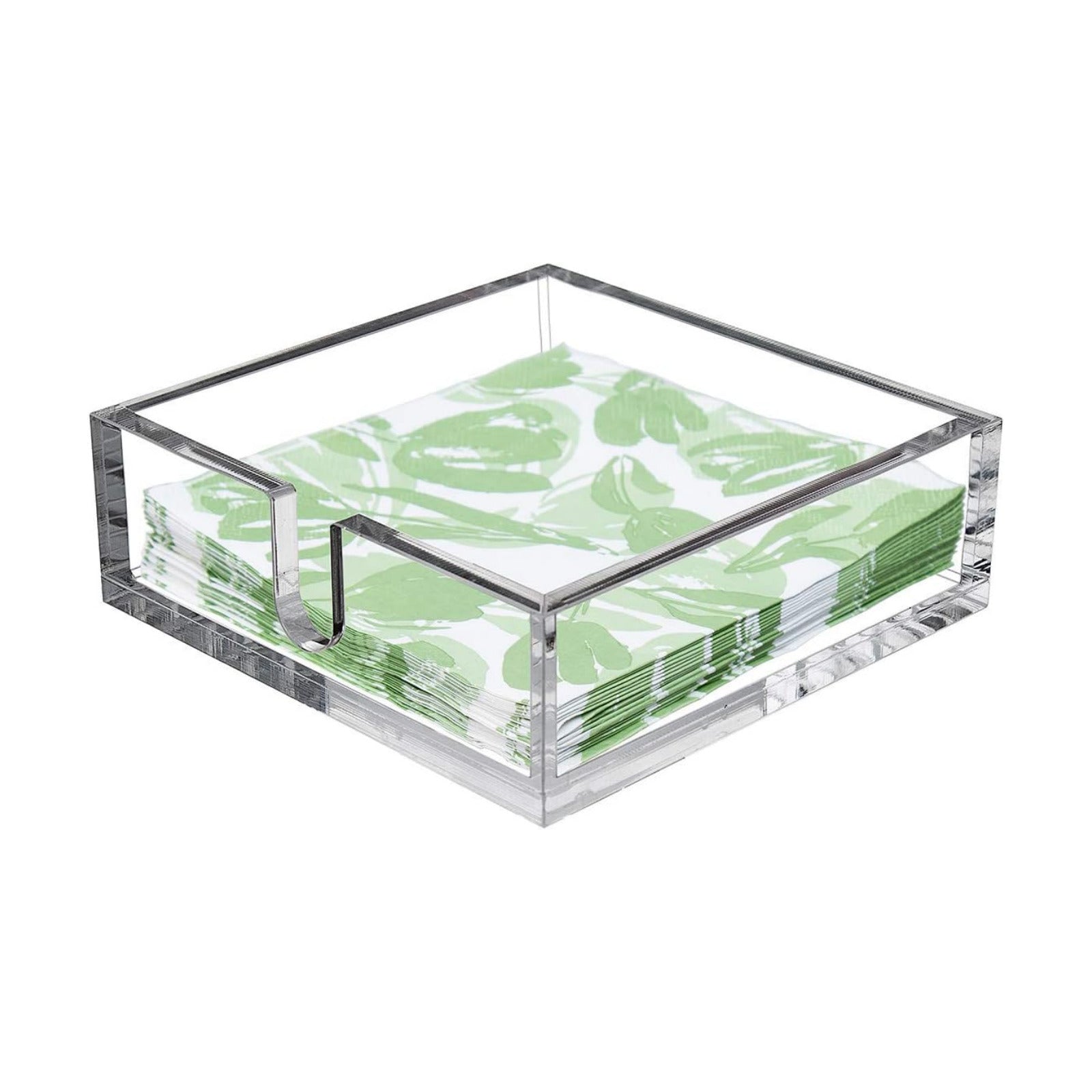 Acrylic Lunch Napkin Holder / 7.1 x 7.1 x 2.6 / Inch Lunch Napkin Holder / Clear
