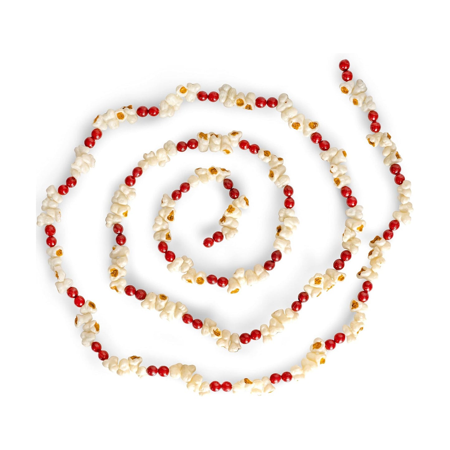 Popcorn Cranberry Wooden Christmas Garland - Red Tree Bead Decoration
