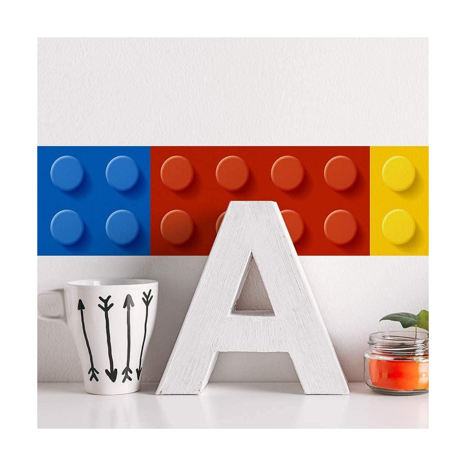 Building Blocks Wall Stickers Skirting Board Wall Decals Art Decor for Kids Bedroom Living Room