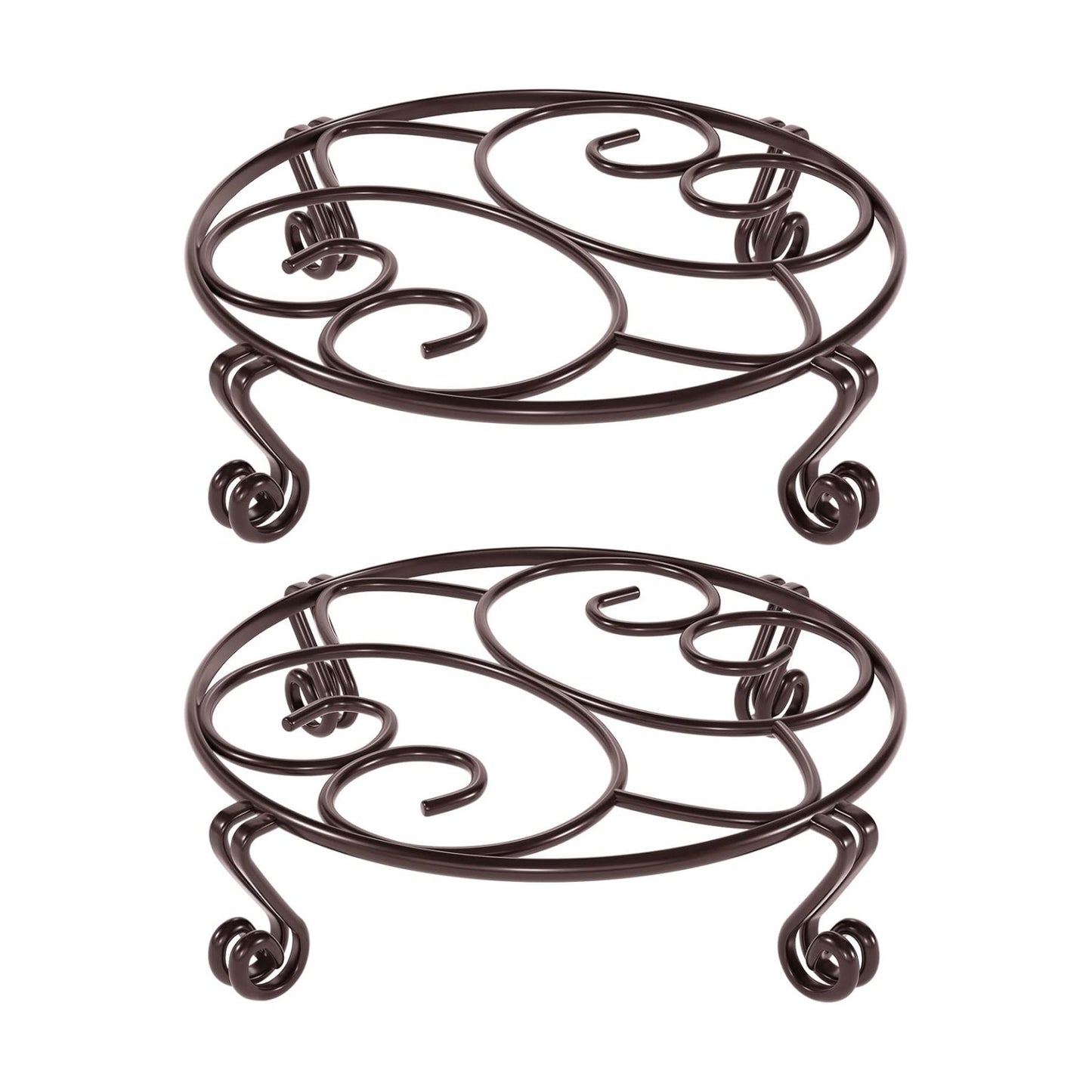 Yimobra 2 Pack Plant Stand for Flower Pot Heavy Duty Potted Holder Indoor Outdoor Metal Rustproof Iron Garden Container