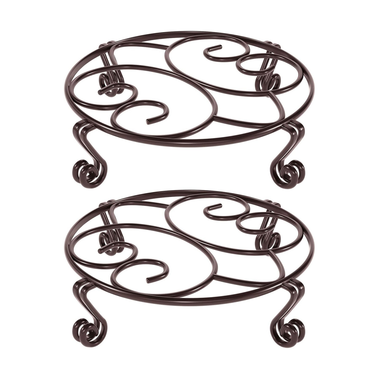 Yimobra 2 Pack Plant Stand for Flower Pot Heavy Duty Potted Holder Indoor Outdoor Metal Rustproof Iron Garden Container
