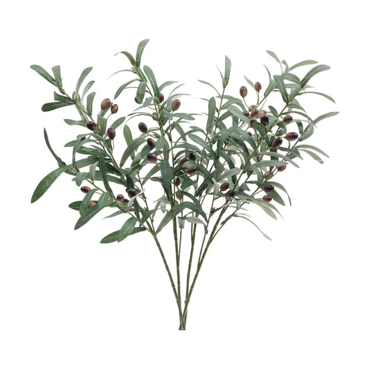 Artificial Olive Branches for Vases Greenery Olive Stems Faux Tree / 28" Tall / 28 Inch / Set of 4