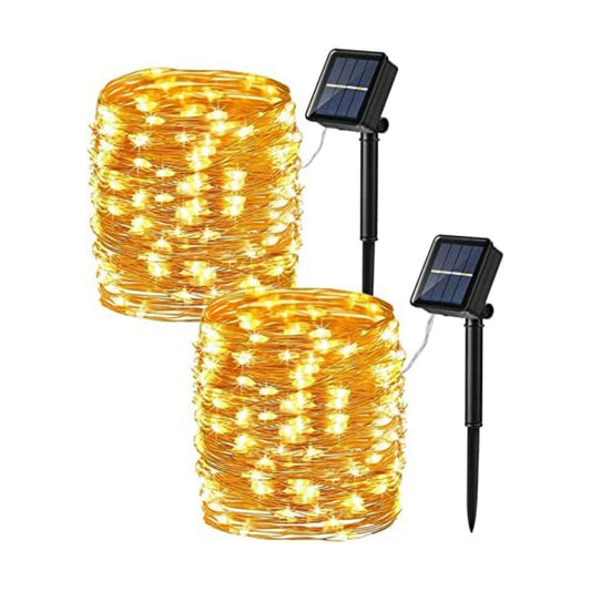 Brizled Solar String Lights 2 Pack, 132FT 400 LED Outdoor Solar Fairy Light