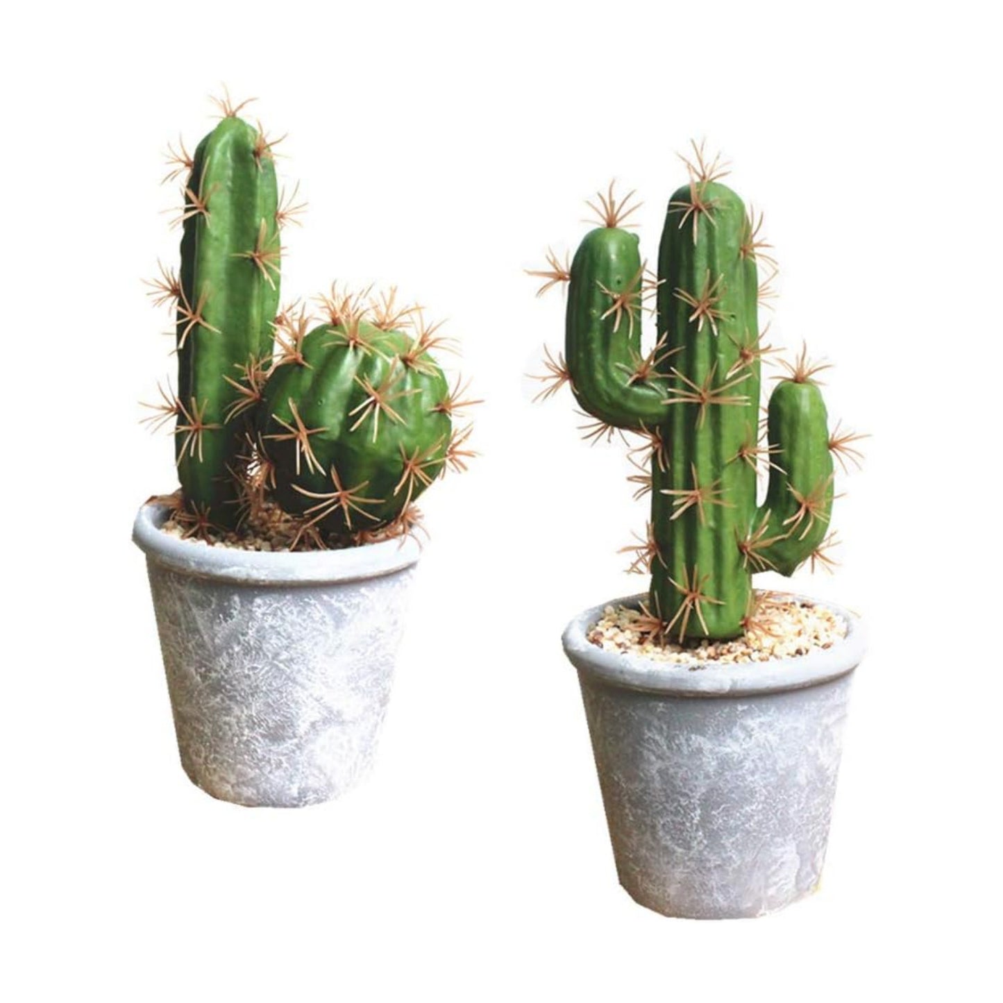 Artificial Succulent Plants Faux Cactus Decorative Succulents Potted Fake Cacti / B SET / Gray