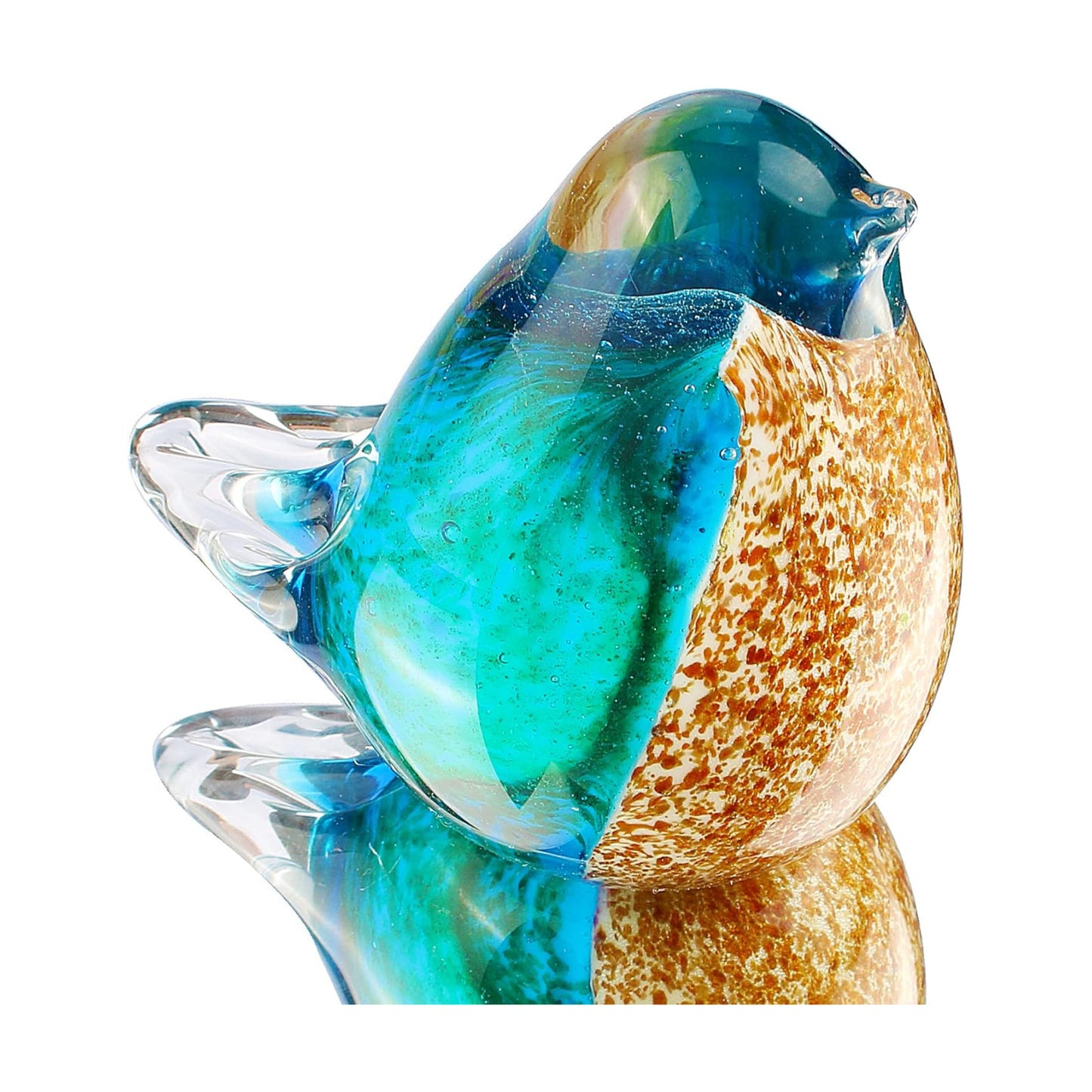 Art Glass Crystal Bird Figurine Handmade Blown Glass Paper Wight Mother`s Day Gift / / 4 Inch