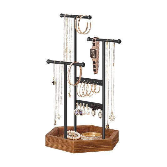 Metal Frame / Jewelry Holder / Ink Black + Caramel Brown