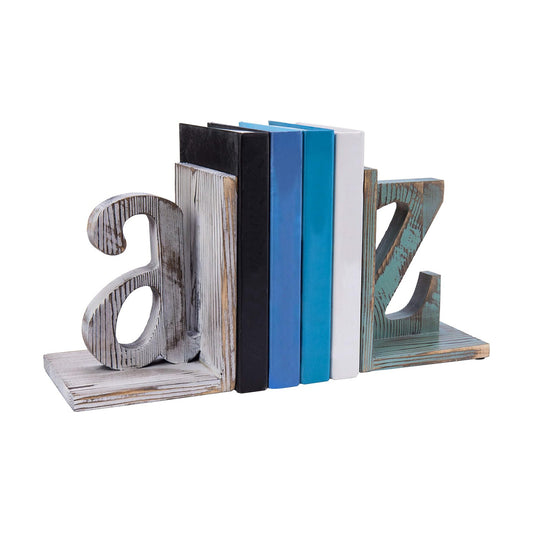 Wood Bookends / Book Ends / White