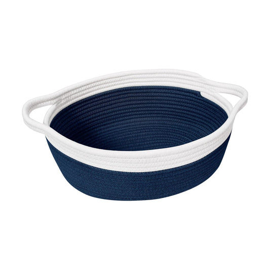 Small Woven Basket / Navy / 12 x 8 x 5