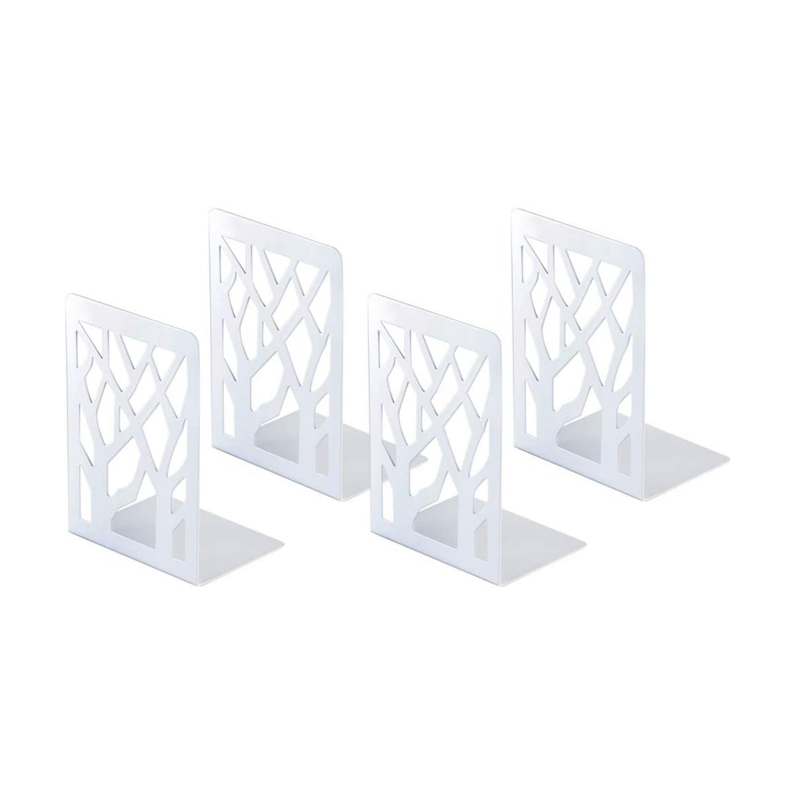 White Metal Book Shelf Holder Home / White-2 Pair