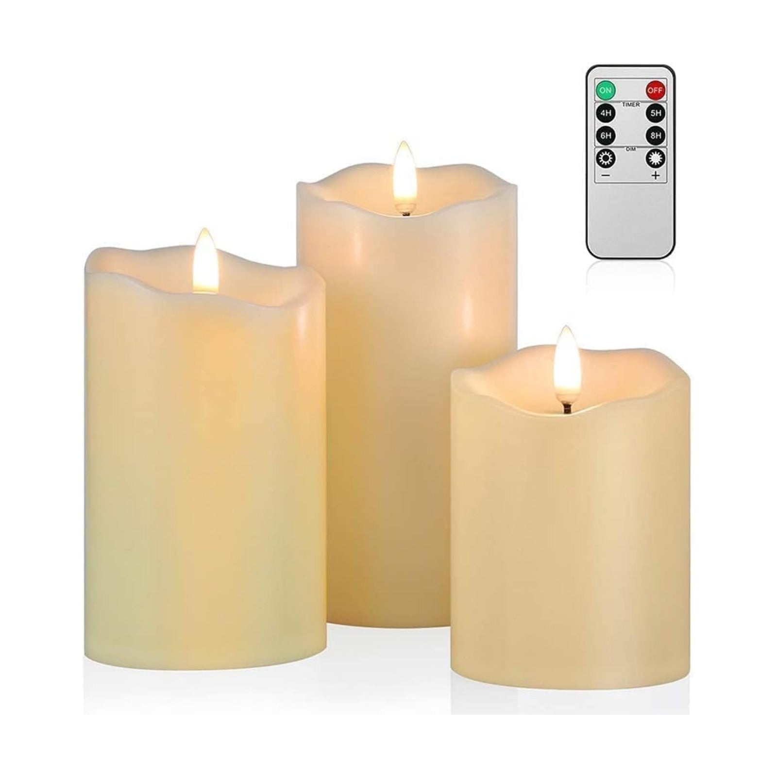 ANGELLOONG Flickering Flameless Candles with Remote, Fake Candles Set of 3 | Realistic Battery Operated Candles, LED