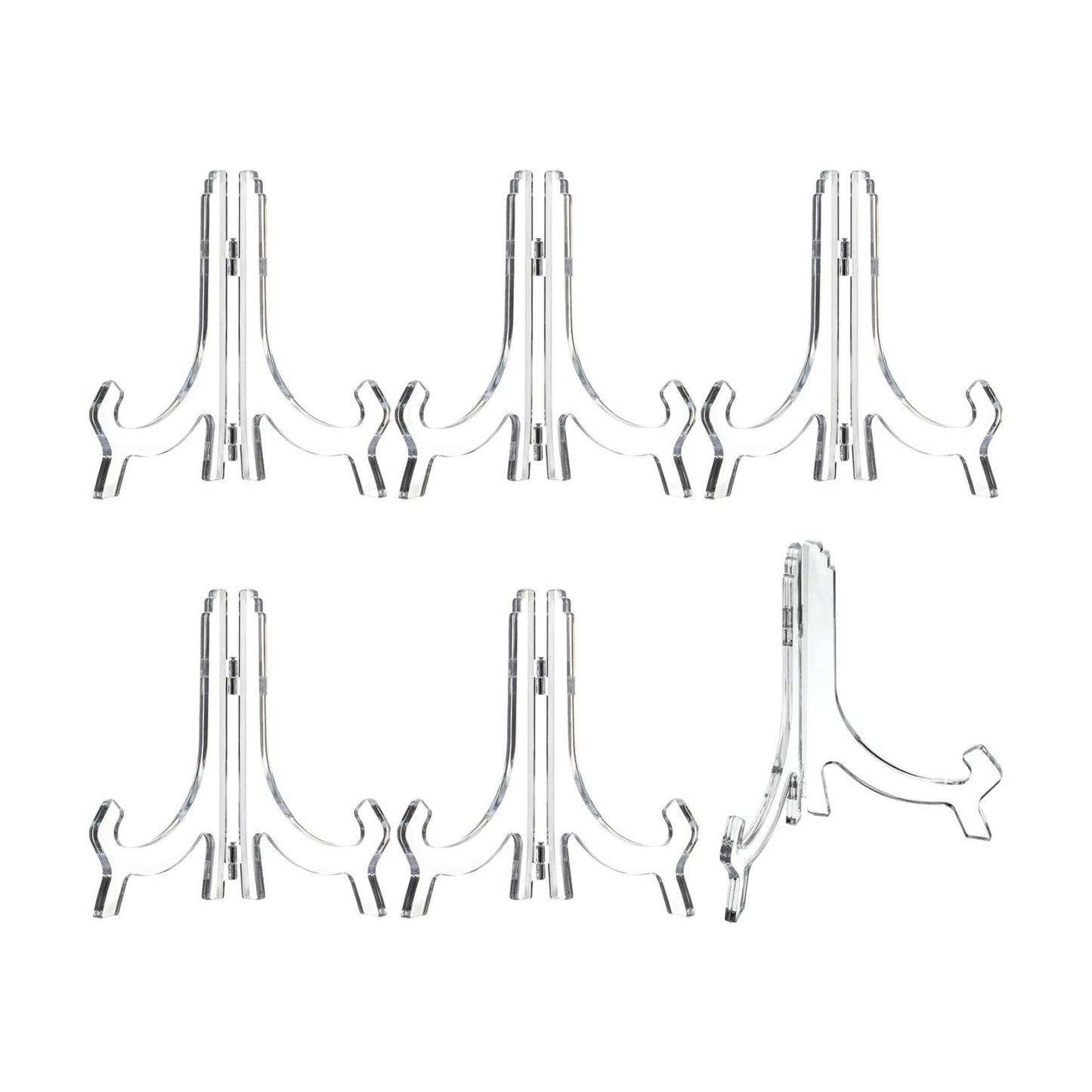 Acrylic Easel Stand Display Stand Plate Holder for Display Photo Picture / Clear / 7 Inch / Set of 6