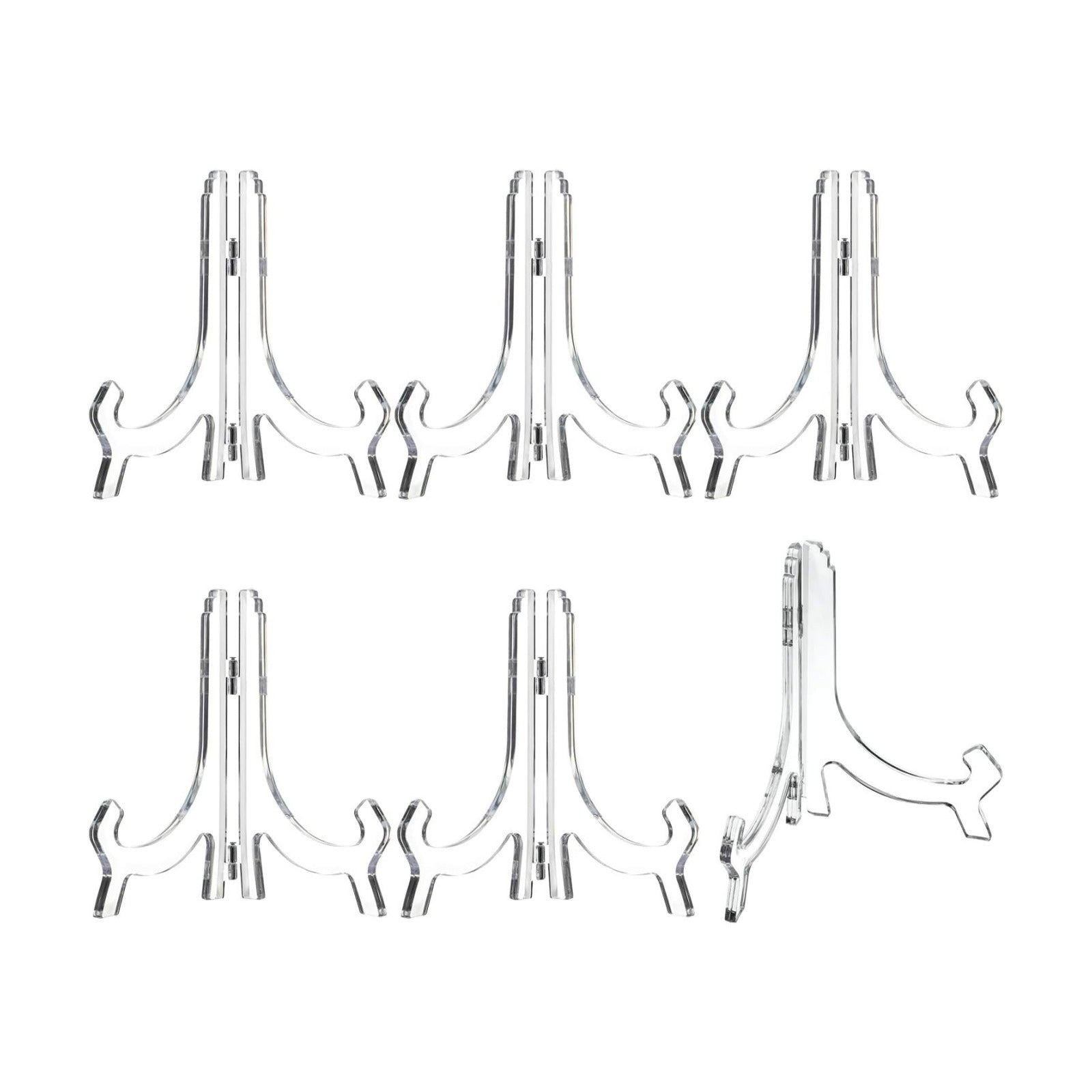 Acrylic Easel Stand Display Stand Plate Holder for Display Photo Picture / Clear / 7 Inch / Set of 6