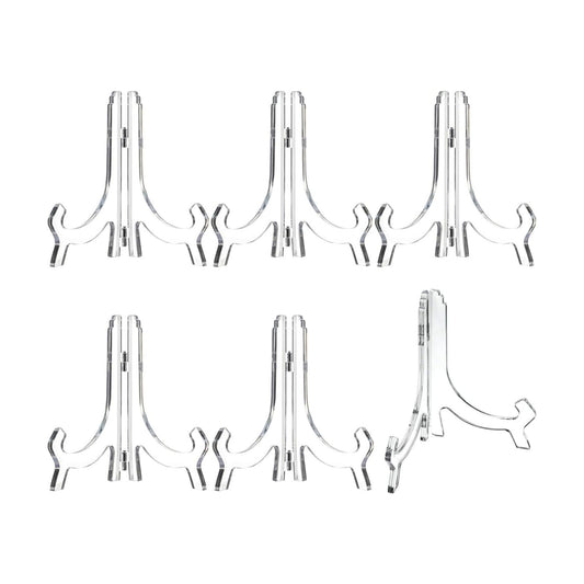 Acrylic Easel Stand Display Stand Plate Holder for Display Photo Picture / Clear / 7 Inch / Set of 6