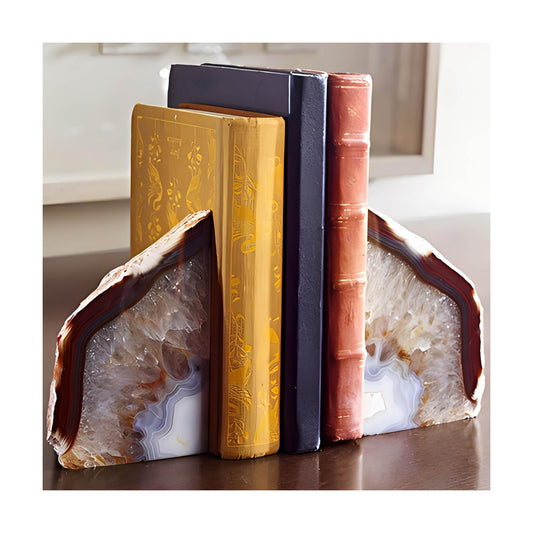 Agate Bookends / Nature / 2-3LBS / Brown