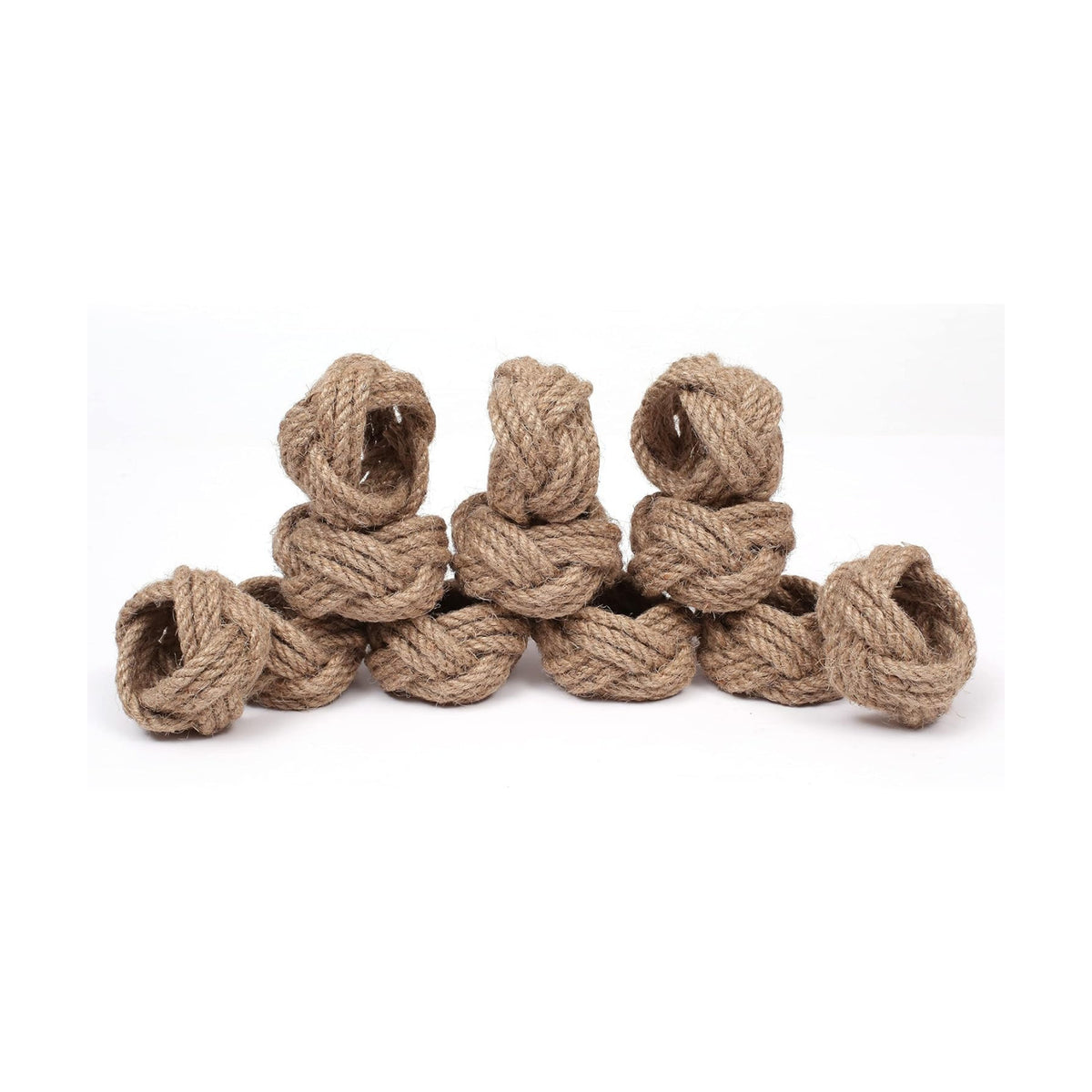 Lightnpro Jute Napkin Rings Set of 12, Classic Hand Woven Napkin Holders, Decorative Serviette Ring, Christmas Party Decoration, Everyday, Family Gatherings - Set Your Table with Style - Natural
