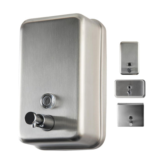 Commercial Soap Dispenser Wall Mount, 304 Stainless Steel & Solid Brass Pump Core, Industrial Grade Hand Soap Dispenser