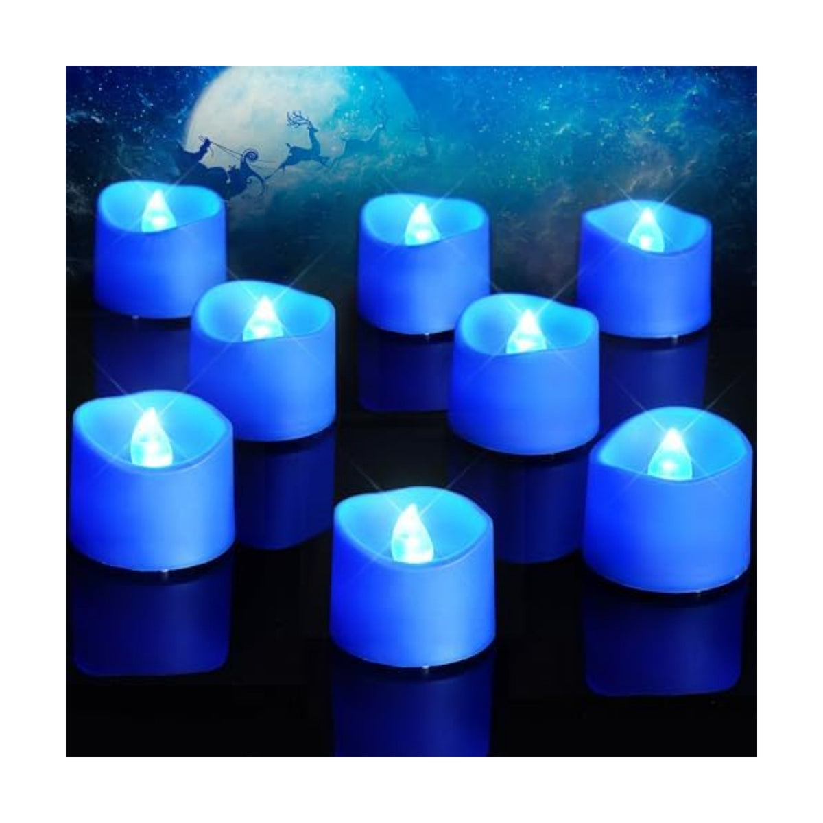 Homemory 24-Pack Blue Flameless Battery Tea Light Candles, 200+ Hours