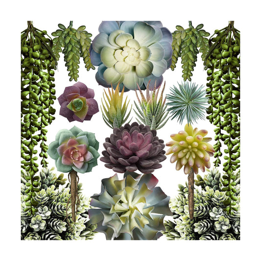 Unpotted Succulent Plants Artificial / 2" - 7" In Diameter and 4" - 14" In Lenght / Set of 15
