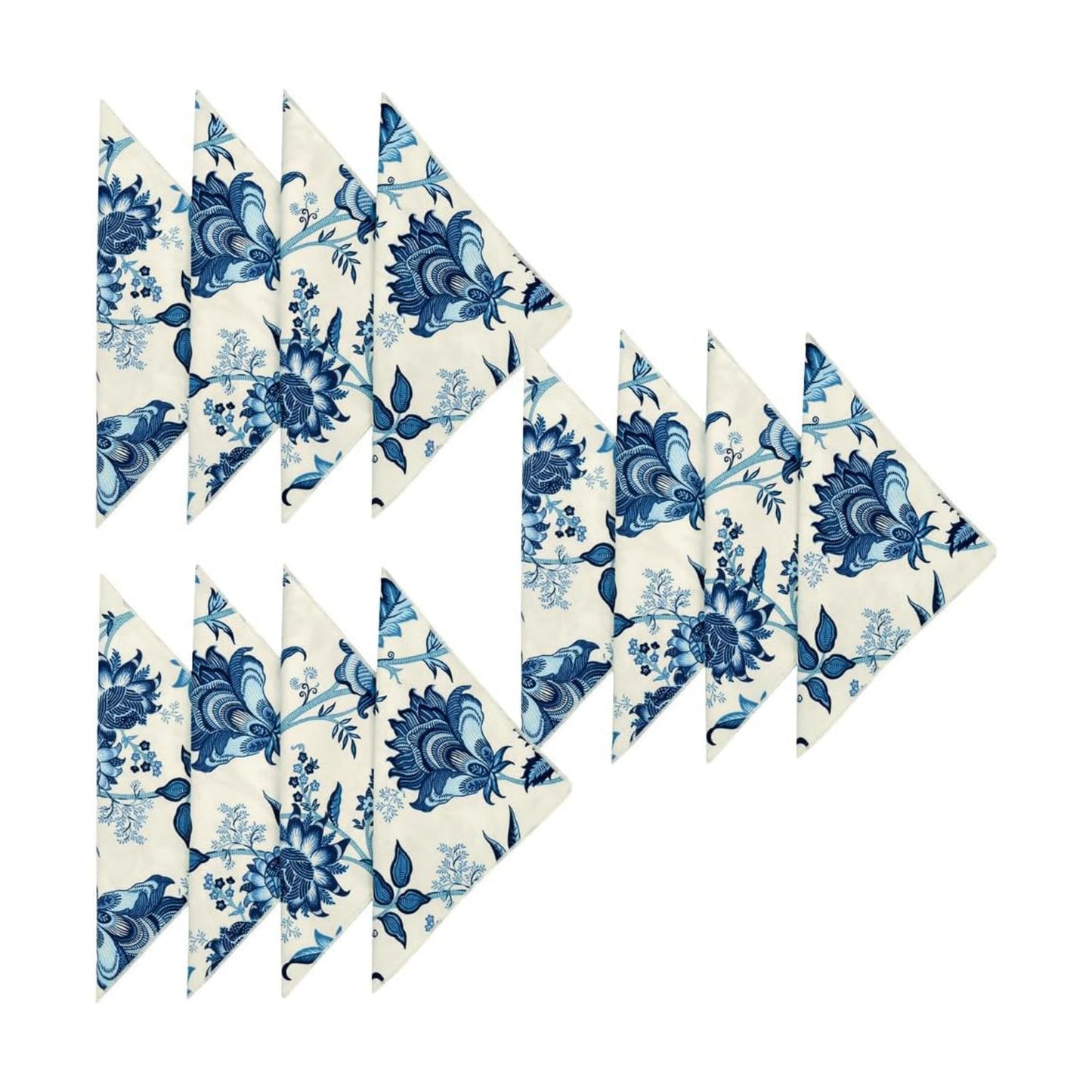 Cloth Napkins for Wedding Reception, Table Decor Linens, Blue Floral Fabric, Use with Tablecloth for Tablescapes