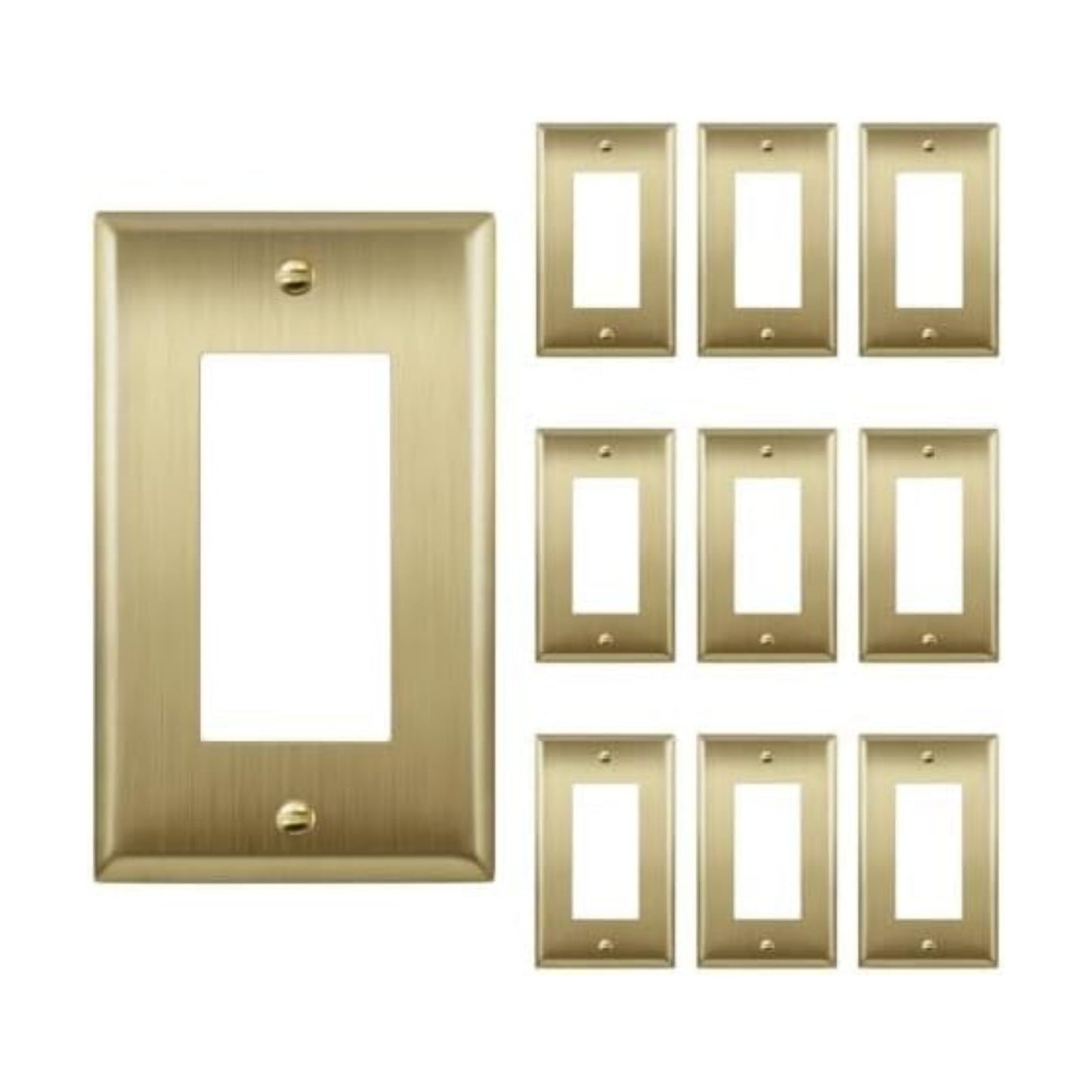 ENERLITES Decorator Switch or Outlet Metal Wall Plate, Stainless Steel 201, Corrosion Resistant, Size 1-Gang 4.50" x