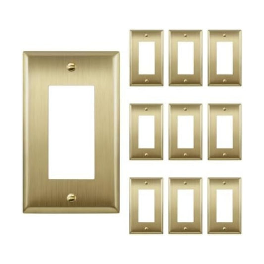 ENERLITES Decorator Switch or Outlet Metal Wall Plate, Stainless Steel 201, Corrosion Resistant, Size 1-Gang 4.50" x