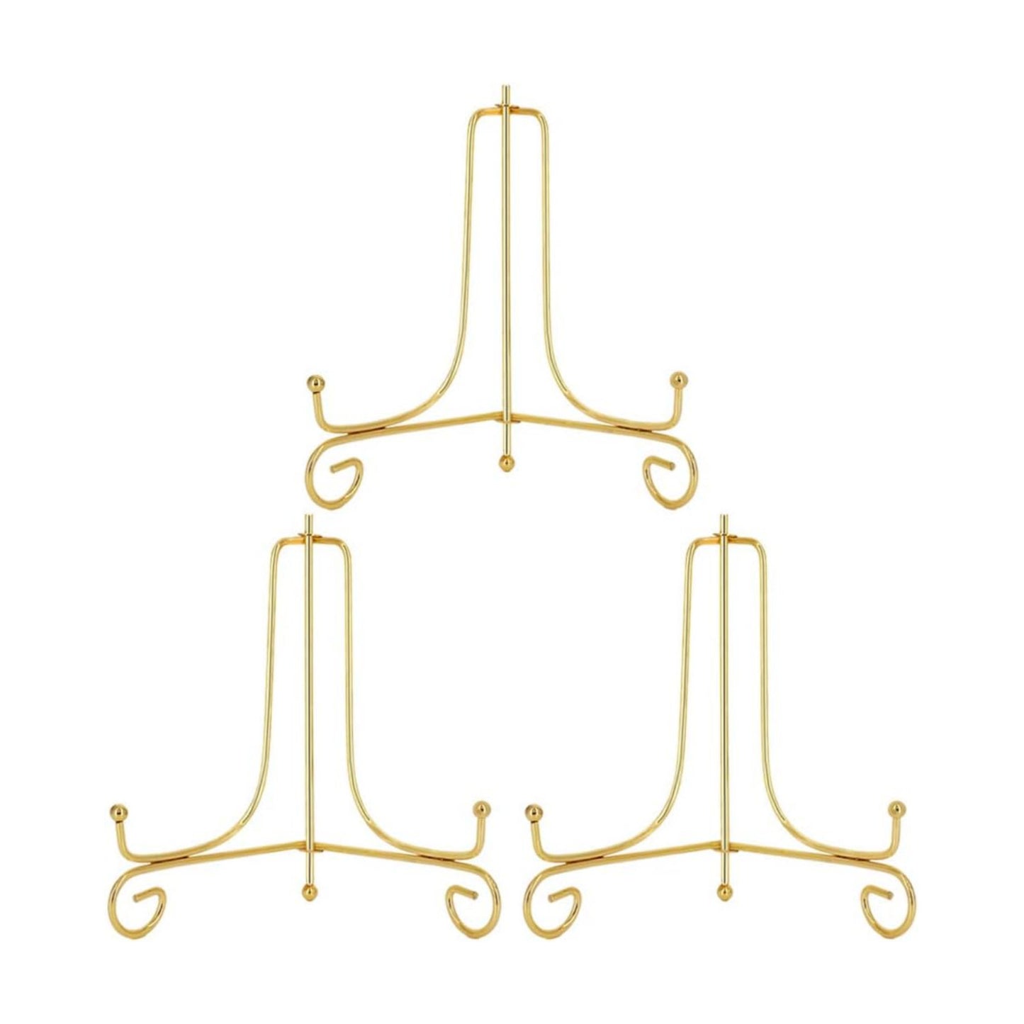 Iron Plate Stand Holder Easel Display Stand for Plate?Picture?Photo / Gold / 8 Inch / Set of 3