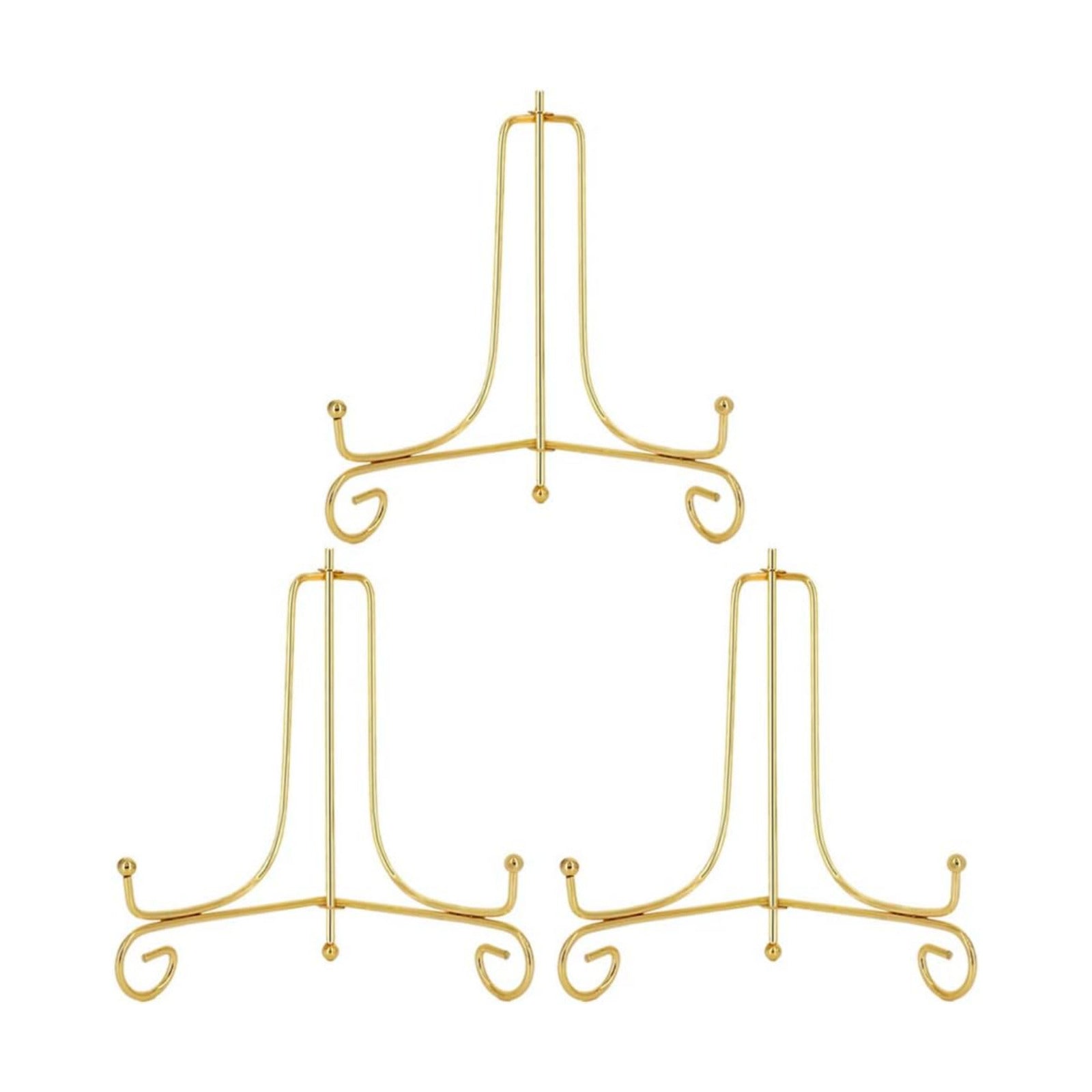 Iron Plate Stand Holder Easel Display Stand for Plate?Picture?Photo / Gold / 8 Inch / Set of 3