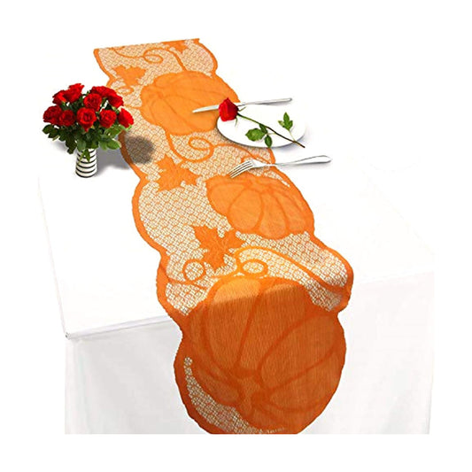 Fall Table Runner Fall Decorations for Home 13 x 72 Inch Pumpkin Lace
