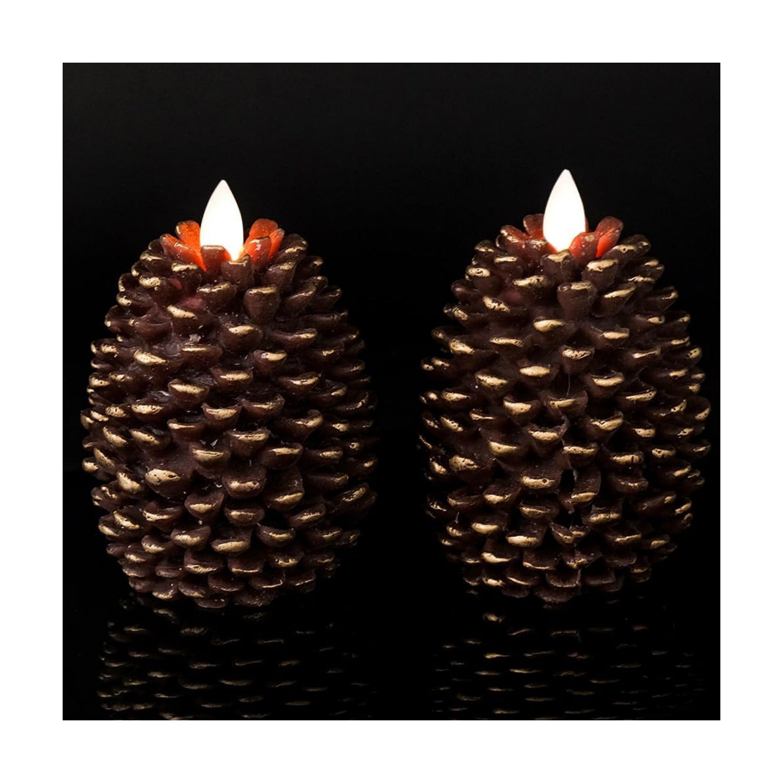 Wondise Flameless Candles with 6H Timer Battery Operated | Flickering Real Wax Pine Cone Candles for Holiday Christmas