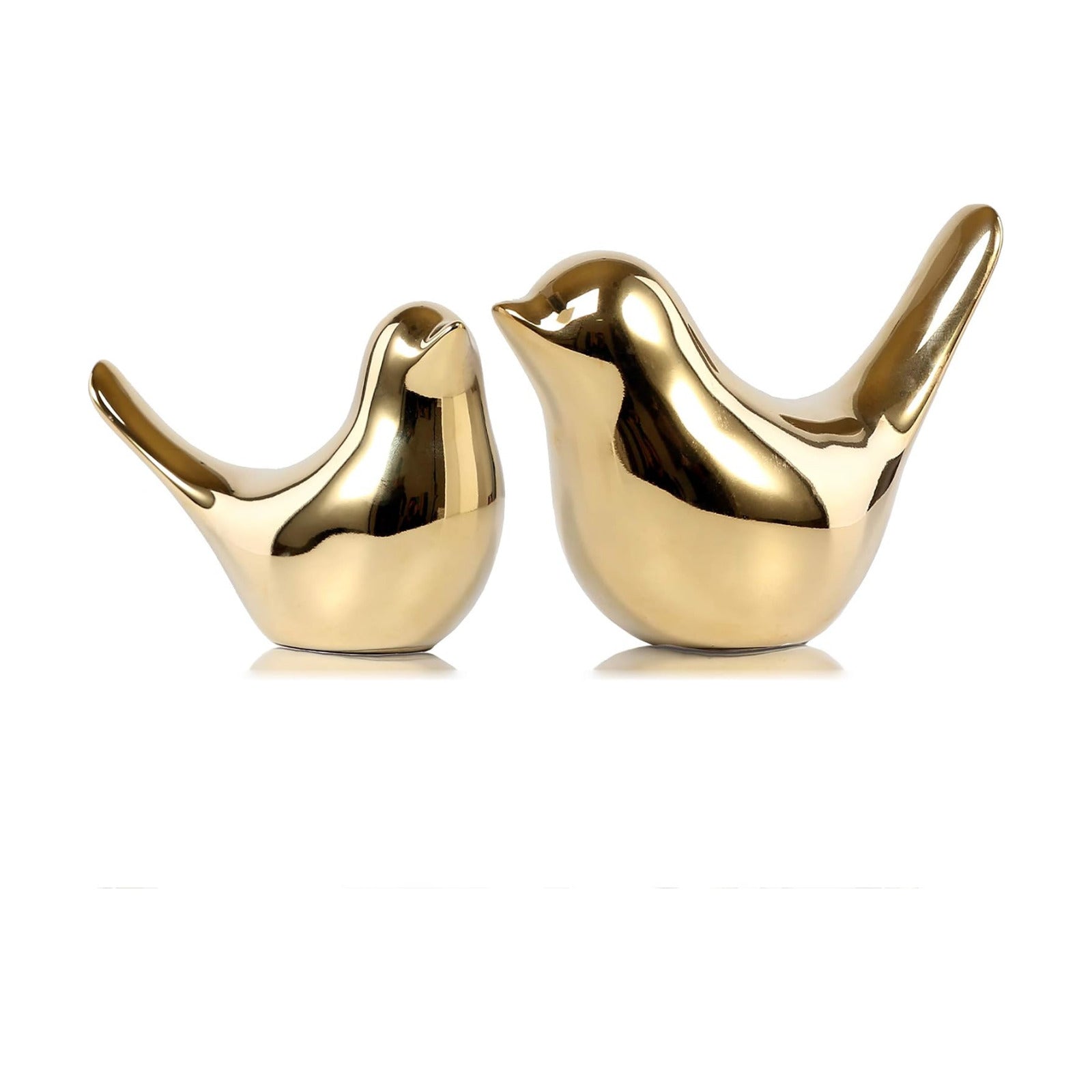FANTESTICRYAN Small Birds Statues Home Decor, Modern Style, Gold, M&L