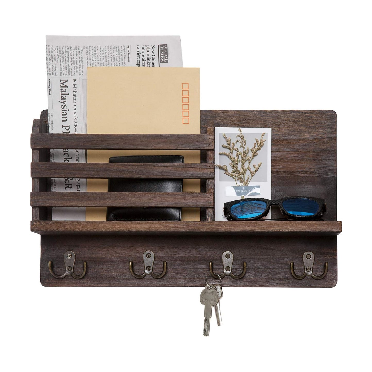 4 Double Key Hooks and A Floating / Brown