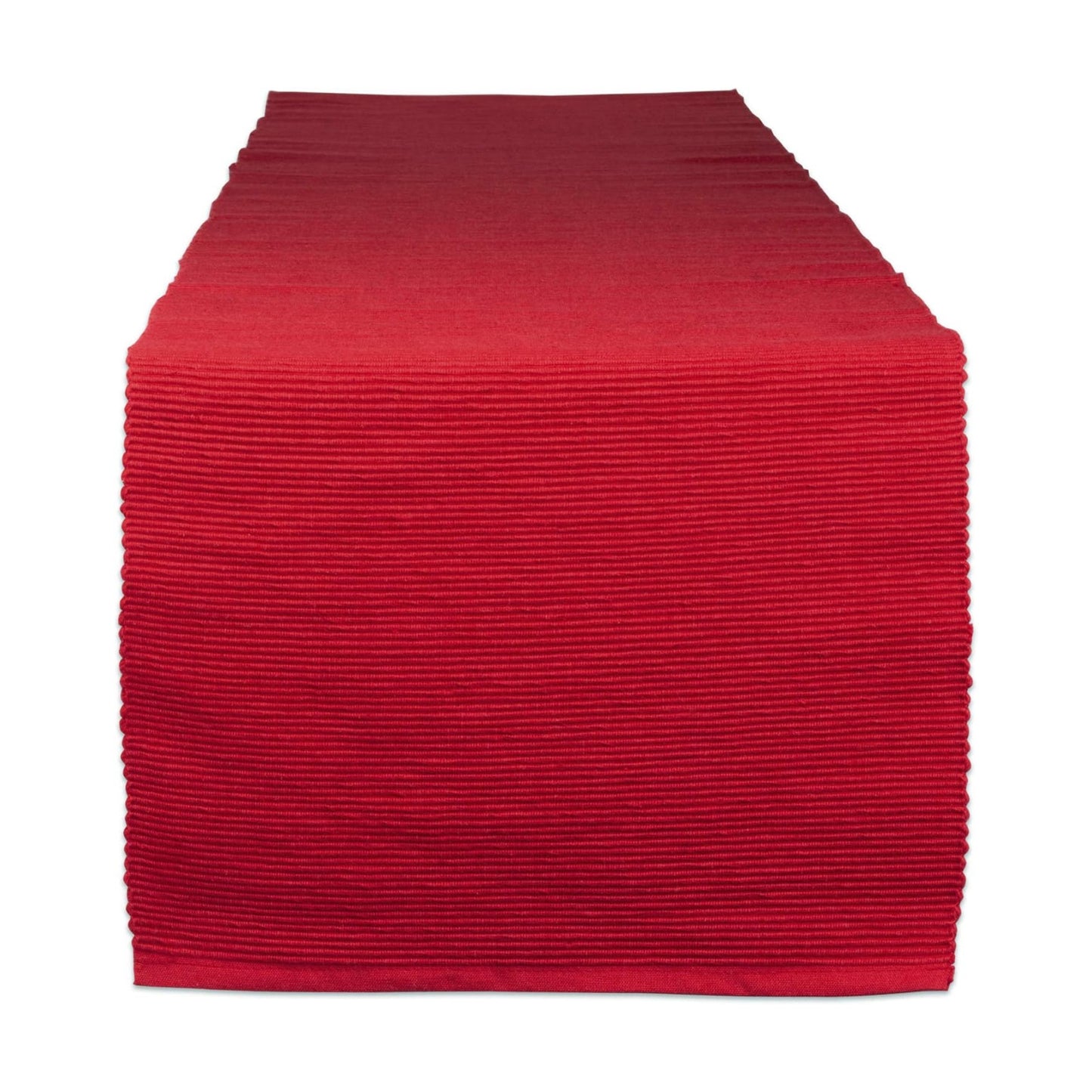 DII Basic Everyday Ribbed Tabletop 100% Cotton, Table Runner, 13x72, Tango Red