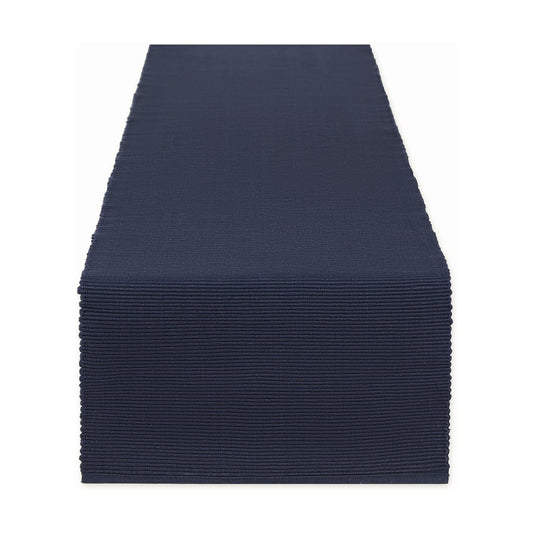 DII Basic Everyday Ribbed Tabletop 100% Cotton, Table Runner, 13x72, Nautical Blue