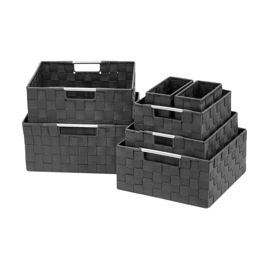 Linen Closet Organizers and Storage / 7 Piece - Grey / Set of 7