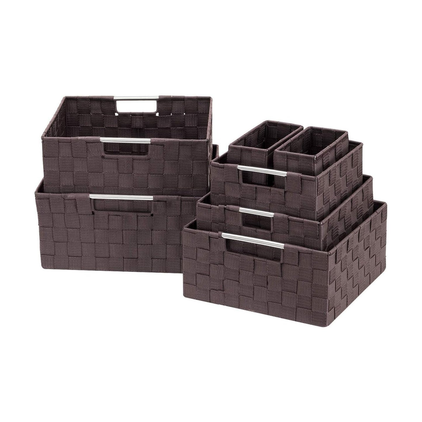 Linen Closet Organizers and Storage / 7 Piece - Chocolate / Set of 7