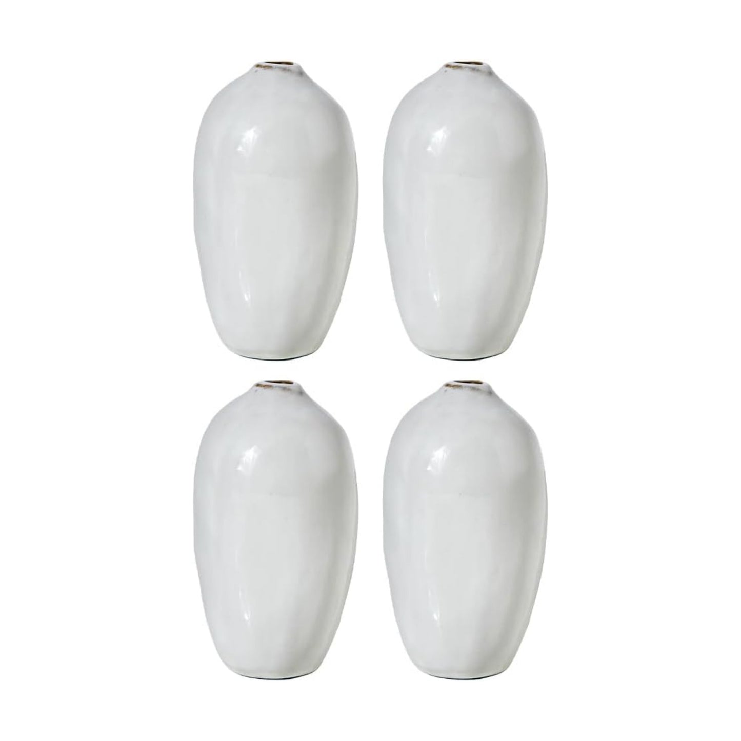 Free-Form Glazed Ceramic Bud Vase / 5.5" Glazed Bud Vase / Set of 4
